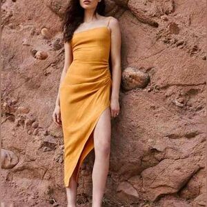 Reformation Mignon Dress in Ochre 0